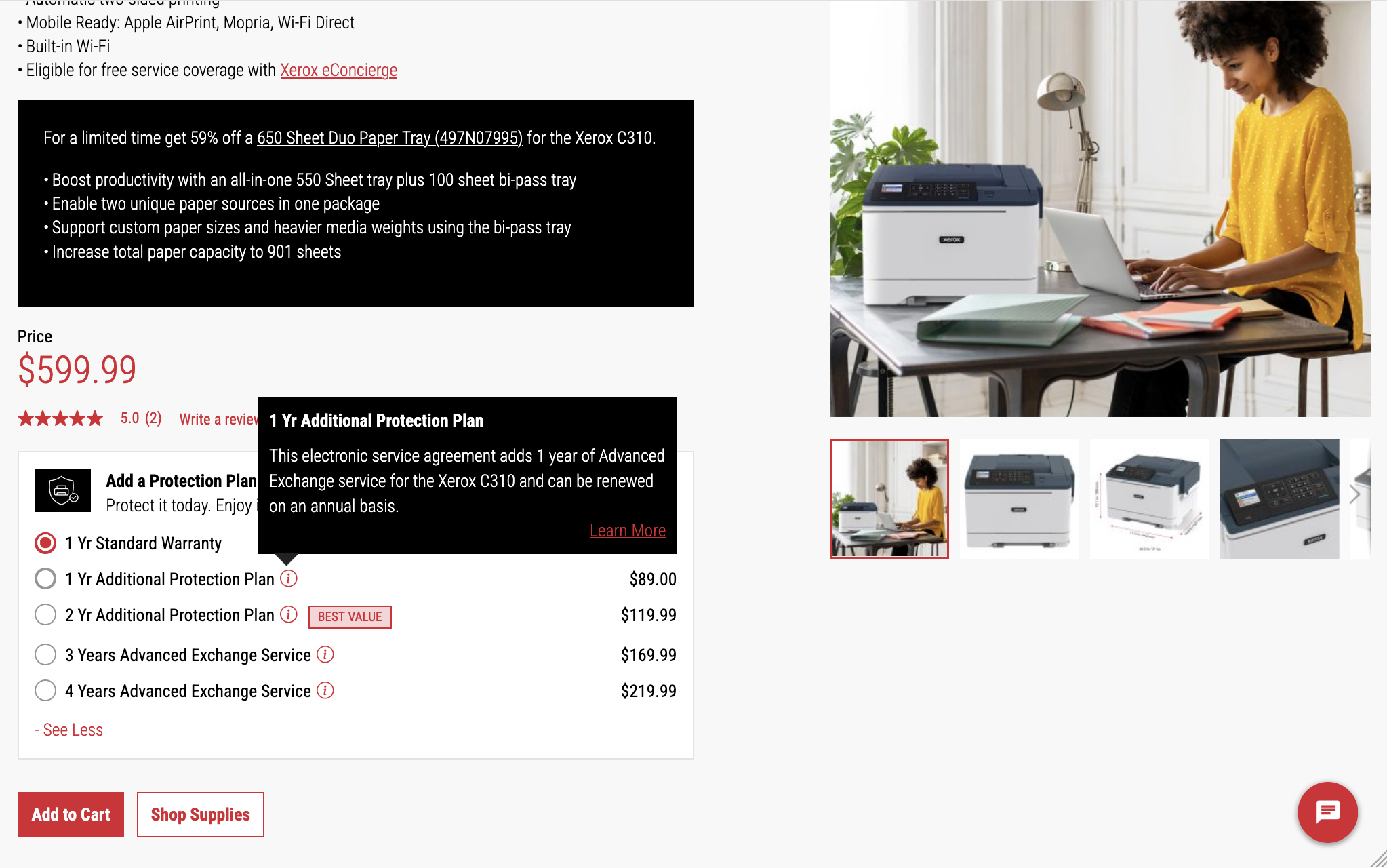 Service Agreements in product details page
