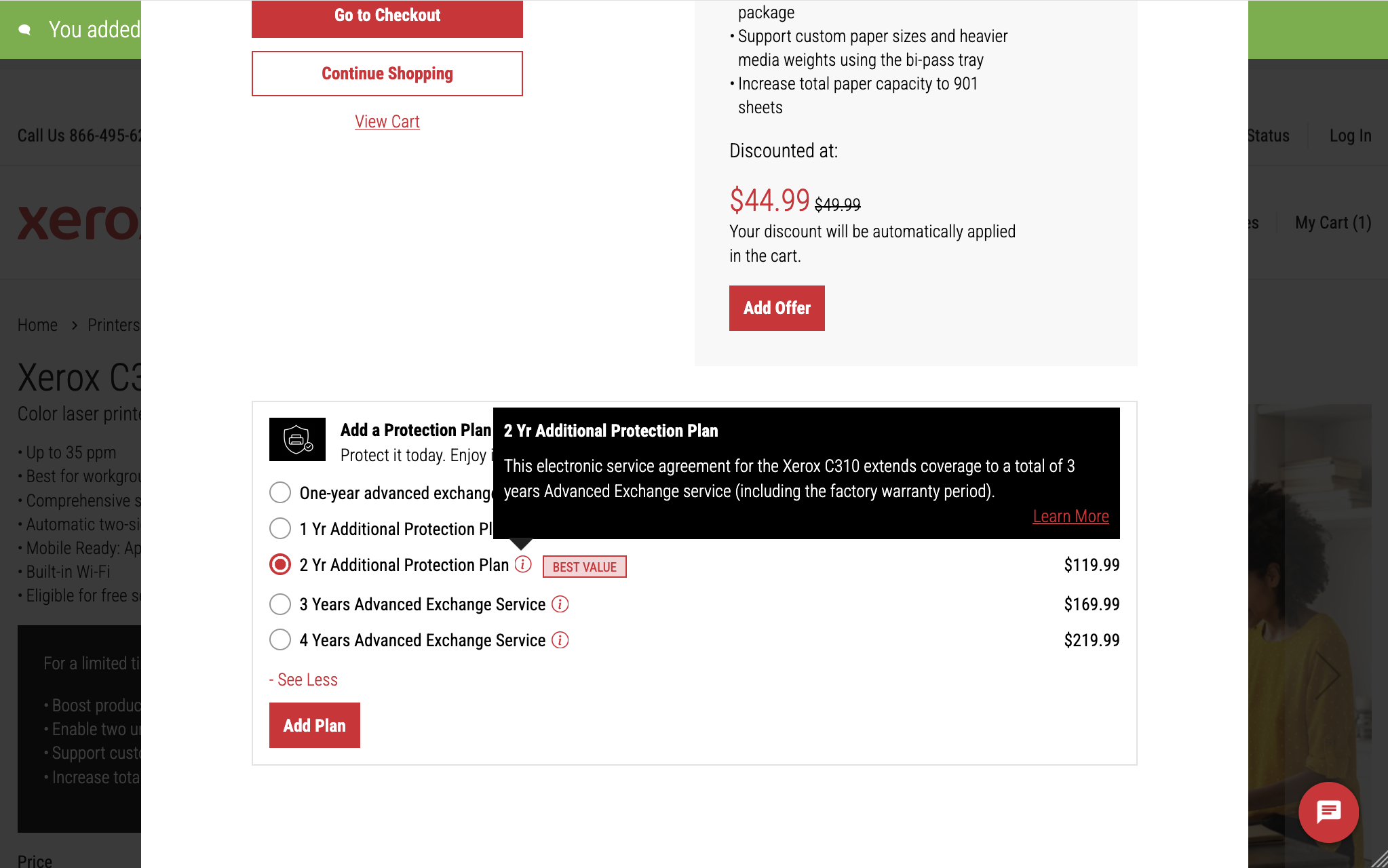 Service Agreements in popup modal